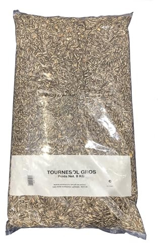 GASCO - Graines Tournesol pour Oiseaux - Gros Strié - Oléagineux Riche en Matière Grasse - sans OGM - Certifié Excellence Gers - Fabriqué en France - 8 Kg