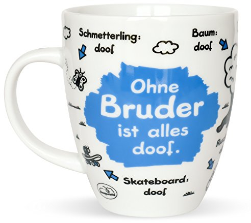 Sheepworld Tasse Ohne Bruder ist alles doof | Porzellan, 45 cl | Kaffeetasse, Teetasse, Tasse mit Spruch | 45140