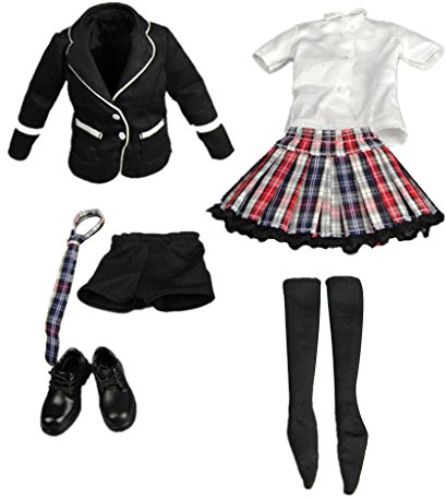 Fenteer 1/6 Uniform Puppenkleidung Kleidung für 12 Babypuppe Rocks Puppenkleid Bekleidung
