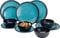 Granite Aqua Premium Plus - Vajilla de melamina de 12 piezas, accesorios para caravanas