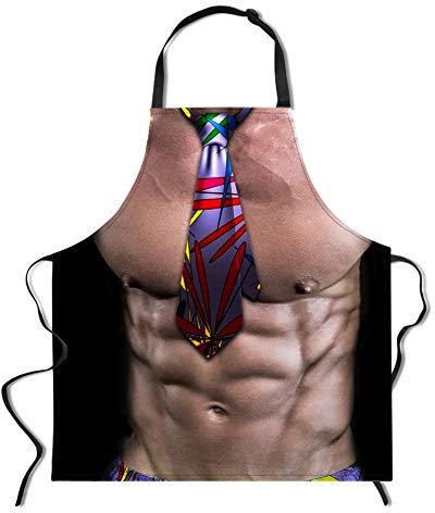 Showudesigns - Delantales de Cocina Sexy musculares Divertidos para Hombres, para Cocina, Cocina, Cocina, Cocina, Parrilla, poliéster, Sexy Muscular Man 4, Talla única