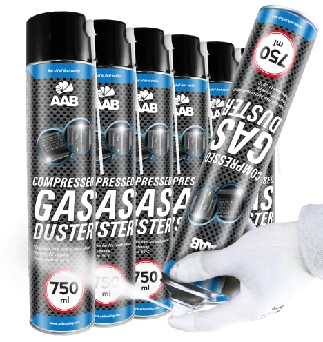 AABCOOLING Compressed Gas Duster Freezing Spray 750ml - Set of 6 - Deep Freeze Spray, Freezer Spray, Pipe Freeze Spray, Frost Spray, Pipe Freezing Kit, Freezes Down to -50*C