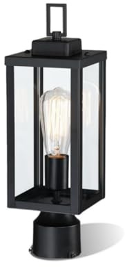 WISBEAM Outdoor Post Light, Pole Lantern, E26 Base 60W Max, Metal Housing Plus Glass, ETL Qualified, Bulbs not Included