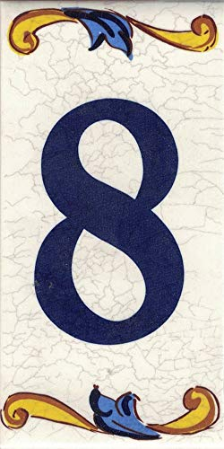 Numero civico esterno. Numeri civici esterni. Numero civico esterno moderno. Numero civico esterno ceramica. Nomi, indirizzi e segnaletica. Design “Craquelé” (Numero Otto 8)