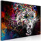 decomonkey Bilder Tiere Abstrakt 120x80 cm 1 Teilig Leinwandbilder Bild auf Leinwand Vlies Wandbild Kunstdruck Wanddeko Wand Wohnzimmer Wanddekoration Deko Tiger