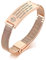 VNOX Personalized Medical ID Bracelet, Customized Medical Alert Bracelets for Men Women, Stainless Steel Rose Gold Mesh Band Adjustable Free Engraving Emergency Identification Wristband