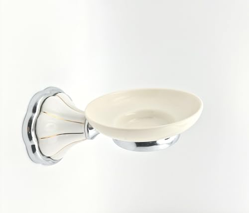 HOUSLER Accessoires de salle de bain en céramique blanche (porte-savon en céramique blanche)