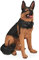 Relaxdays Schäferhund Figur, lebensgroß, wetterfest, Dekofigur Hund, Garten Deko, HBT: 85 x 39 x 55 cm, Polyresin, braun