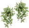 Künstlicher Tradescantiahänger mit Topf, 2er Set Kunstpflanze Tradescantia hängend Deko Hängepflanze Rankende Girlande Pflanzenampel Ampel Grünpflanze Zimmerpflanze Kletterpflanze Efeuranke Efeu
