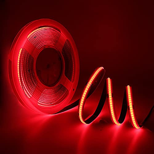 HEGEHE 3m COB LED Strip USB Power, Red Light Ribbon 5V DC, Self-Adhesive Tape for Home Commercial Cupboard TV Backlight Decorative Lighting