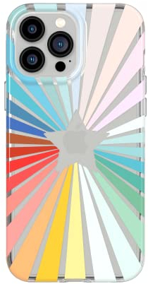 Tech21 T21-9356 Evo Art Rainbow Sunburst for iPhone 13 Pro Max – Protective Phone Case with Exclusive Artwork and 12ft Multi-Drop Protection, Rainbow Sunburst Print