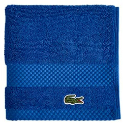 Lacoste Heritage Supima Gant de Toilette en Coton, Bleu de mer, 33 x 33 cm