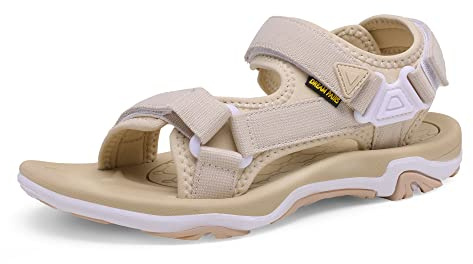 DREAM PAIRS Sandalen Damen Sommer Sandals Women TPR-Sohle & komfortable Eva-Zwischensohle,Size 39,Beige,DSA214
