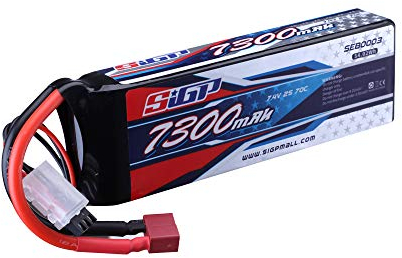 SIGP 7,4V 2S Lipo Akku 7300mAh 70C Soft Pack mit Deans T Stecker für RC Fahrzeug Truck Tank Buggy Truggy Racing Hobby