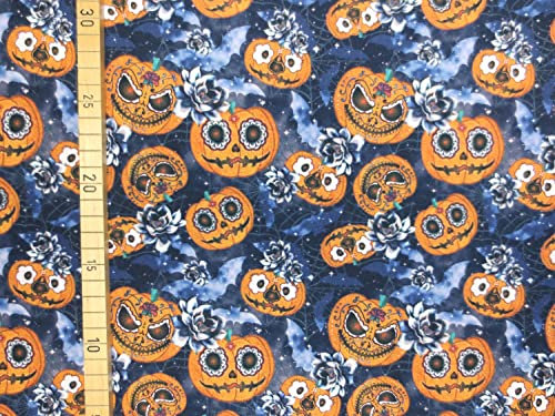 Baumwollstoff Halloween - Kürbisse - 13,00 EUR/m - schwarz- 100% Baumwolle