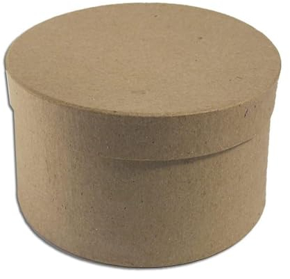 INNSPIRO Runde Pappmaché-Schachtel, Durchmesser 10 x 5 cm, zum Basteln, für kreative Aktivitäten und Geschenke, zum Personalisieren und Dekorieren.