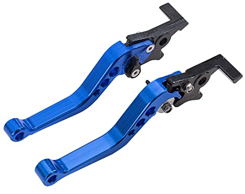 Twowinds Bremshebel Kupplungshebel Satz Motorrad Bremsgriff Blaues Aluminium Links und Rechts Universal (Set von 2)