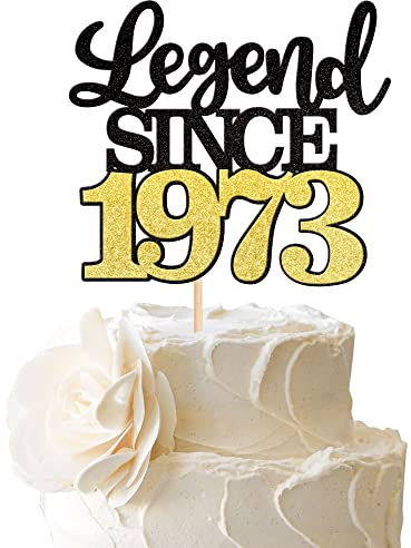 1 Stück Aufschrift Legend Since 1975 Tortenaufsatz 50 Kuchen Topper Glitter alles Gute zum 50. Geburtstag Kuchen Pick 50 Fabulous Tortendekorationen für Prost zum 50