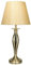 Antique Brass Vintage Open Metalwork Table Lamp with Gold Faux Silk Tapered Drum Shade | 53cm Height | 1 x ES E27 Lamp Bulb Required | UK Approved | in-Line On Off Switch