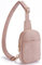 Telena Klein Brusttasche Damen, Sling Bag Damen Umhängetasche Kleiner Crossbody Bag Kunstleder Schultertasche Mini, Hellrosa