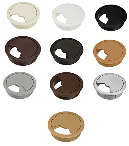 Pasacables para mesa de escritorio de 70 mm boquilla tapón cable mueble armario oficina (marrón)