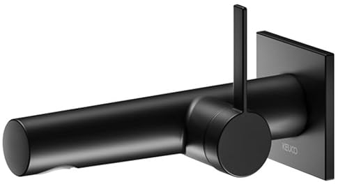 KEUCO IXMO Pure Einhebel-Waschtischmischer Unterputz, 165mm, Rosette eckig, 59516370102, Farbe: Schwarz-Matt