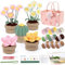UHAPEER Kit de crochet pour débutants – Lot de 5 plantes en pot, facile à apprendre à crocheter pour adultes et enfants avec instructions et tutoriels vidéo, cactus marguerite succulente