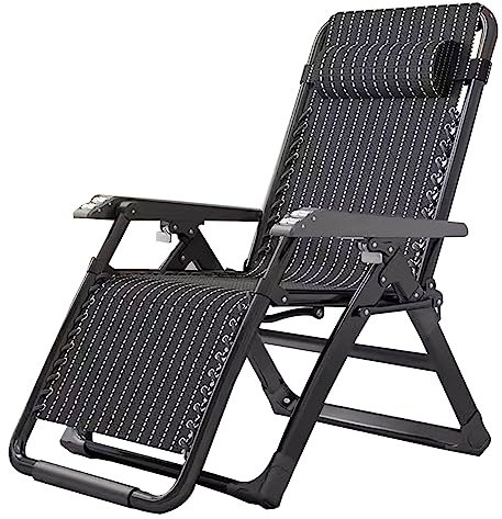 Lanmmraifc Klappbar Relax-Liegestuhl, Extrabreiter Verstellbarer Liegestuhl Campingstuhl Gartenliege mit FußAblage, TragfäHigkeit Bis 160kg