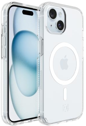 Incipio Duo MagSafe Handyhülle für iPhone 15, 14 & 13 – Apple Hülle mit 3,6 m Fallschutz, Kratz- und Verfärbungsbeständigkeit + 5G kompatibel aus recycelten Materialien(transparent), IPH-2118-CLR