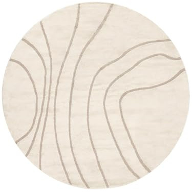 RugVista Bahia Teppich, Ø 240 cm, Cremeweiß/Beige | Moderne, Rund, Niedriger Stapel, Nur chemische Reinigung, Oeko-Tex 100, Wohnzimmer, Schlafzimmer