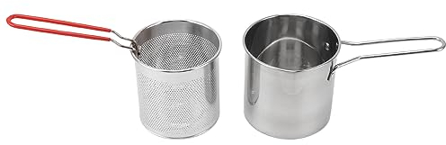 Olla para Freidora, Olla Duradera de Acero Inoxidable 304 con Cesta Coladora y