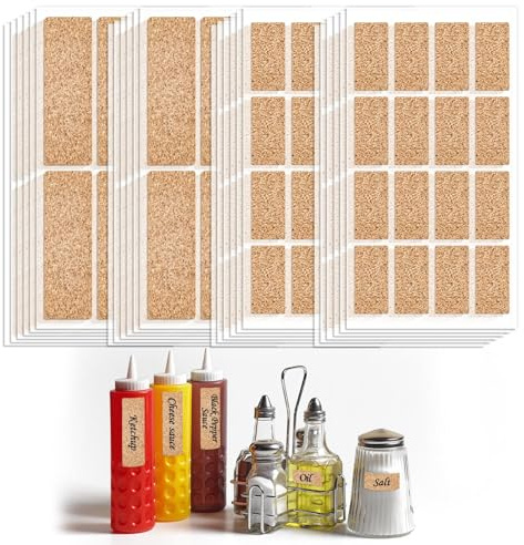 Kork-Holz-Etikettenaufkleber, 2 Größen, wasserdicht, selbstklebend, rechteckig, blanko, Etiketten für Glasflaschen, Lebensmittelbehälter, Aufbewahrungsbehälter, Organisation, Beige, 264 Stück