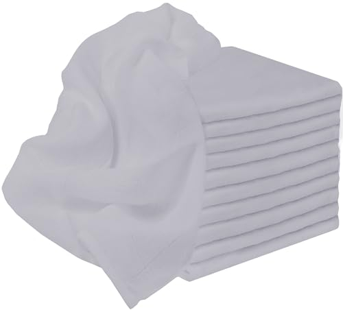 NatureMark® 10er Pack Mulltücher | Mullwindeln | Stoffwindeln | Mulltücher ca. 70x70 cm, 100% Baumwolle, Musselin, Farbe: Silber, Premium QUALITÄT