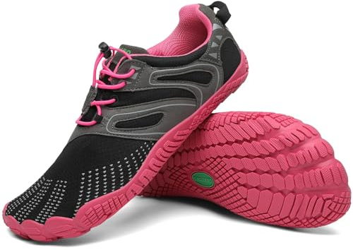 SAGUARO Chaussures Minimaliste Homme Femme Barefoot Shoes Chaussures Pieds Nus Antidérapantes Barefoot Chaussures de Trail Chaussure Randonnée pour Semelle Zero Drop Rose Vif EU GR.39