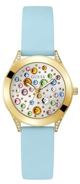 GUESS Damen Analog Quarz Uhr mit Silikon Armband GW0678L1