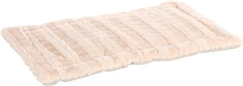 Flamingo Hundekissen Verona Rechteck Beige - 70x41,5x2cm, Weicher Plüsch, Waschbar, Perfekt für Drahtkäfige