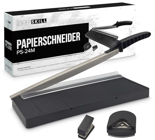 Papierschneider A4 Kompakt 34 cm | Für bis zu 8 Blätter A4-B7 (80g/m²) | Präzise Schneidemaschiene für Karton-, Papier- & Bastelarbeiten | Ideal für Büro, Schule, Fotografie & Scrapbooking