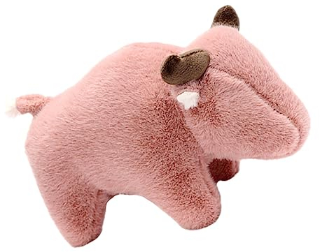 KONTONTY 1stk Plüschtier Weihnachtliches Stofftier Ausgestopftes Ochsenspielzeug Neujahr Anhänger Kuscheltier Aus Plüsch Ochsen Stofftier Autokissen Kind Ornamente Textil- Rosa Die Kuh