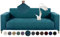 Alishomtll Sofa Überzug 3 Sitzer Stretch Sofabezug Universal Wasserabweisend Couch Überzug Sofaüberwürfe Elastische Jacquard Couchbezug rutschfest Sofaschoner für Hunde Katzen (185-230cm, Blaugrün)