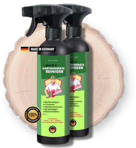 Gartengerätereiniger MULTI P entfernt Harz, Öl und organische Rückstände - Reiniger für Werkzeuge, Kettensägen, Heckenscheren, Rasenmäher - Harzentferner Werkstatt, Garten (Doppelset)