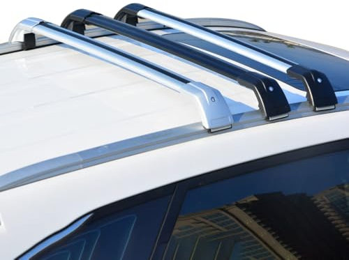 WJBBJW 2 Pcs Auto Dachträger für VW T4, Stark und Verschleißfest Dachgepäckträger Rostbeständig Dachträgersatz,C-Silver Black