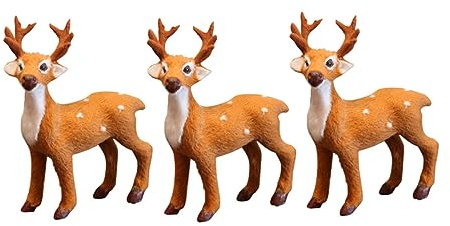 3St Weihnachtsdekorationen Waldtierfiguren Weihnachts-Rentier-Statue weihnachtselch REH Schlafzimmer Christmas Decorations Weihnachtsdekoration für Zuhause Plüsch-Elch- VICASKY