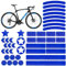 Tsathoggua 42 Stück Fahrrad Felgen Aufkleber, Fahrrad Reflektoren Aufkleber Set, Reflektoren Fahrrad Sticker mit Verschiedenen Formen, Leuchtaufkleber für Fahrrad, Motorräder, Kinderwagen (Blau)