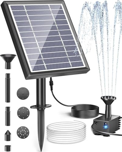 Biling Fontaine solaire pour extérieur - Pompe de bassin solaire - 2,5 W - Avec filtre - Pompe à eau solaire flottante pour fontaine d'extérieur - Mini étang