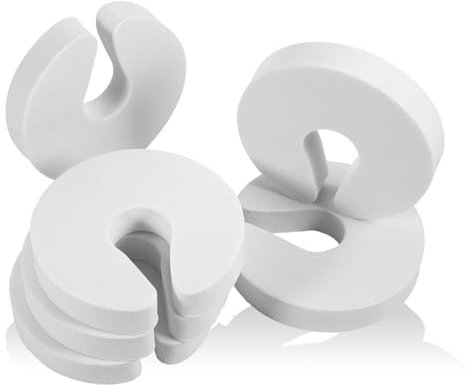 6 Pack Door Stop Guards - EVA Wall Door Handle Stopper Anti-Clamp Hand Door Resistance Fridge Cabinets Headboard Shield Bumper Guard No Screw Protector Furniture & Walls Protector(White)