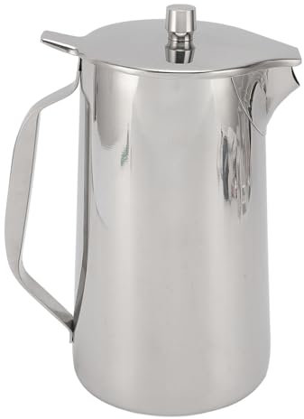 Edelstahlkrug mit Deckel, 1,8 l großer Kapazität verdicktes Restaurant Wasserkrug Getränke Pitcher Gallon Tee Kaffee Krug Heißes Wasser Carafe für Fruchtsafttee