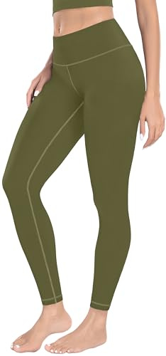 MIRITY High Waist Leggings for Women - Full Length Buttery Soft Workout Stretchy Yoga Pants Olive Green