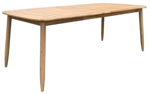 OUTLIV. Gartentisch Marie Akazie geölt Hellbraun wetterfest massiv 8 Personen rechteckig vierfuß verzinkte Beschläge 220x100x76 cm