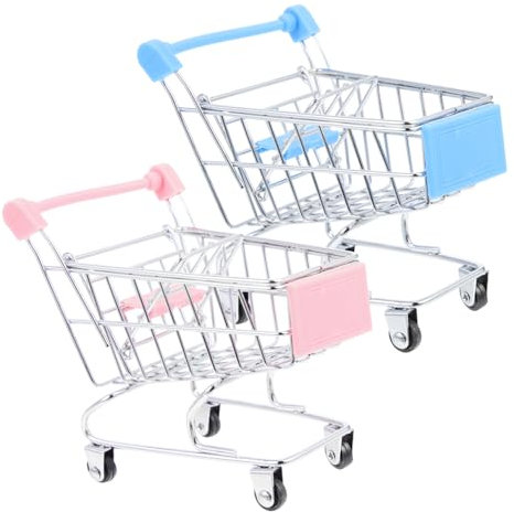 VANZACK 2Stücke Mini Einkaufswagen Für Kreatives Desktop Kleiner Trolley Für Deko Maße