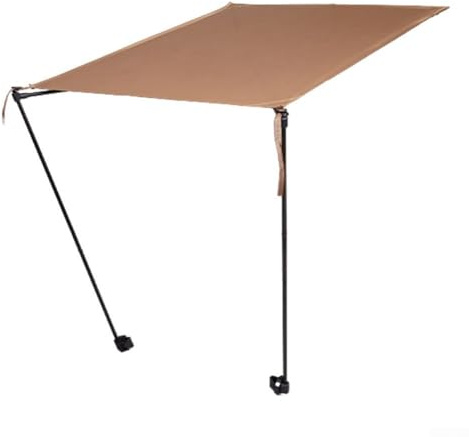 HpLive Sonnendach UV-Schutz Mondstuhldach Verstellbarer Sonnenschutz mit Aluminiumrahmen für Campingstühle (Khaki)